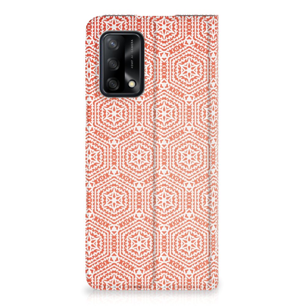 OPPO A74 4G Hoesje met Magneet Pattern Orange - B2C Telecom
