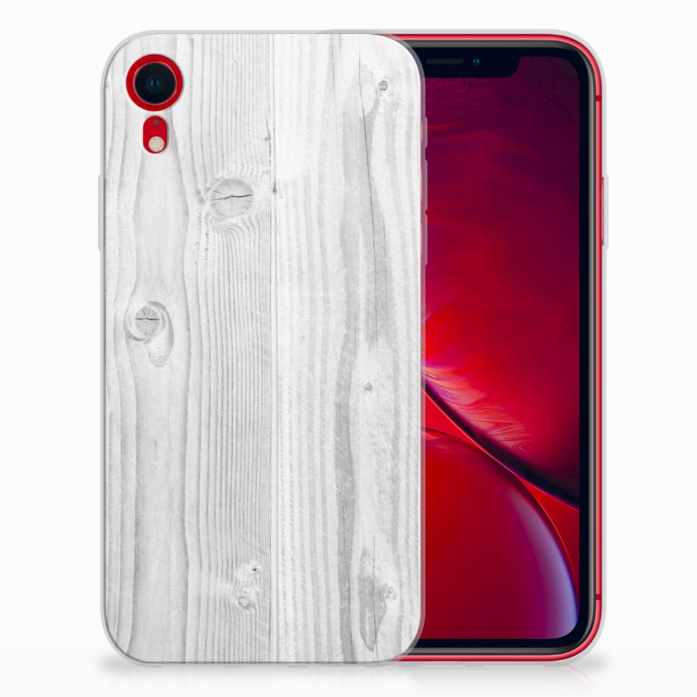 Apple iPhone Xr Bumper Hoesje White Wood