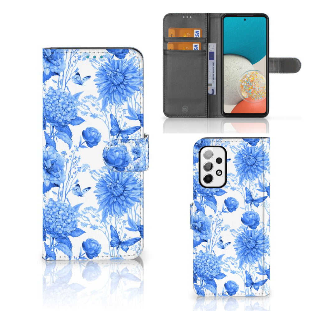 Hoesje voor Samsung Galaxy A73 5G Flowers Blue