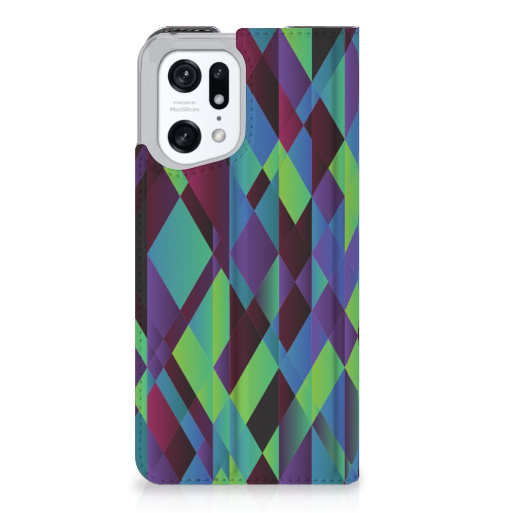 OPPO Find X5 Pro Stand Case Abstract Green Blue - B2C Telecom