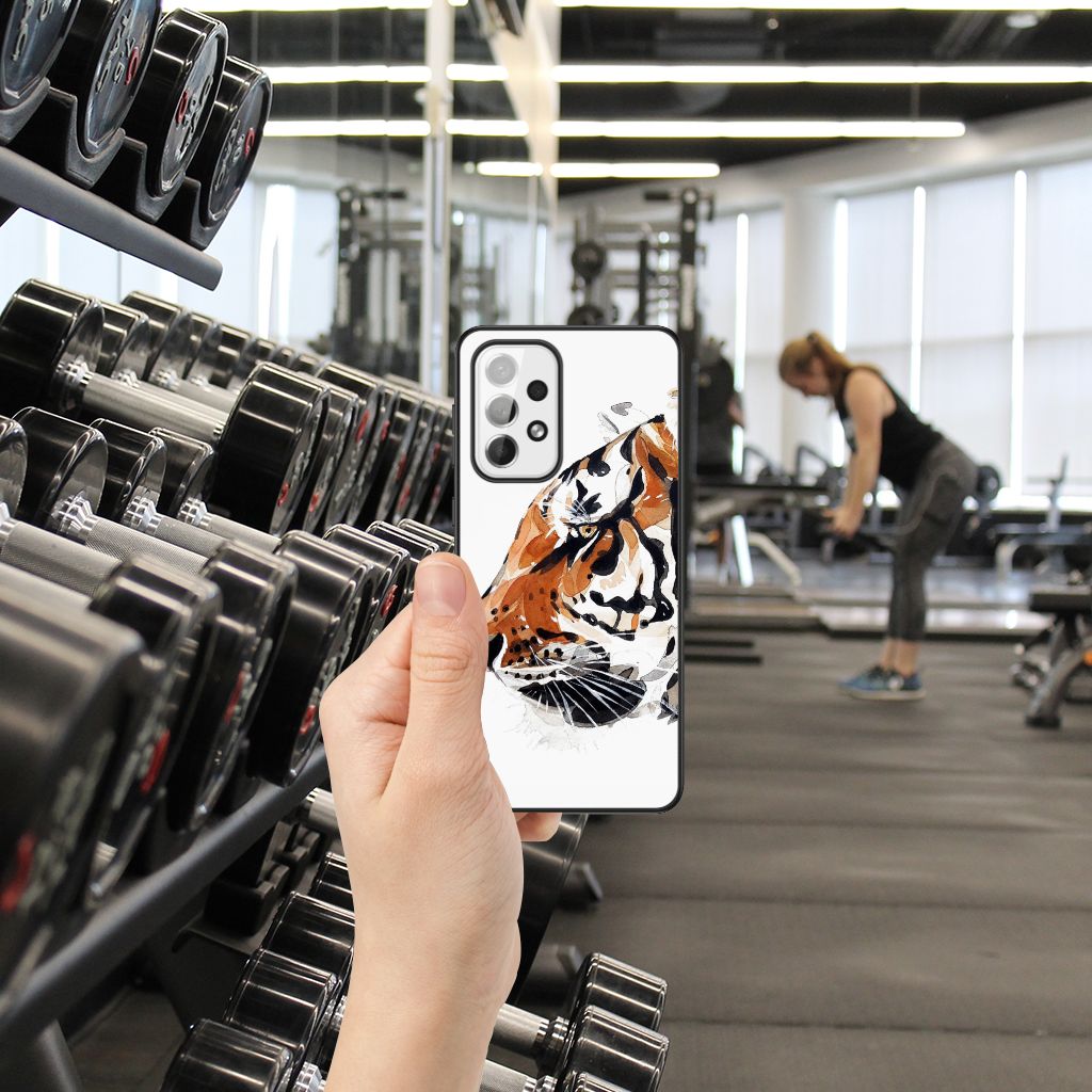 Kleurrijke Telefoonhoesje Samsung Galaxy A73 Watercolor Tiger B2C Telecom