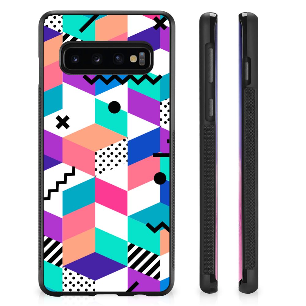 Samsung Galaxy S10+ Grip Case Blokken Kleurrijk