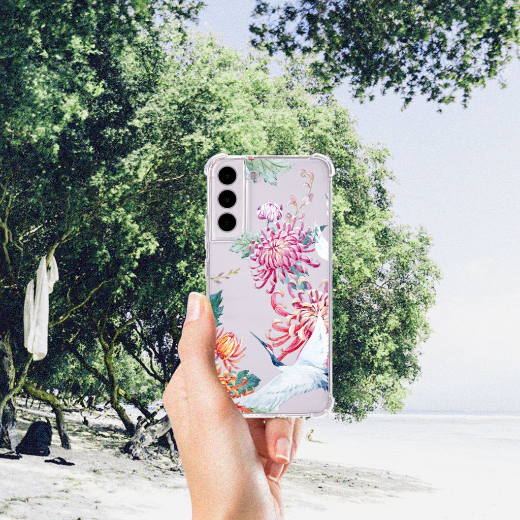 Samsung Galaxy S22 Plus Case Anti-shock Bird Flowers