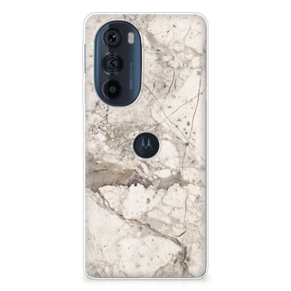 Motorola Edge 30 Pro TPU Siliconen Hoesje Marmer Beige B2C Telecom