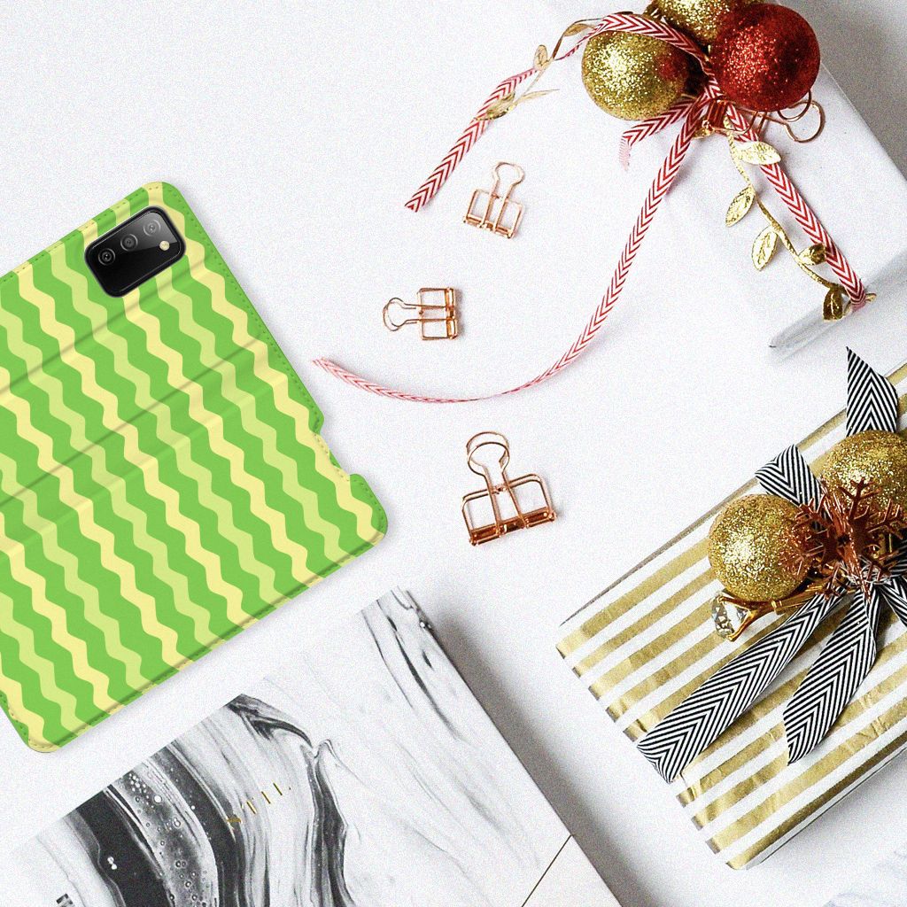 Samsung Galaxy M02s | A02s Hoesje met Magneet Waves Green - B2C Telecom