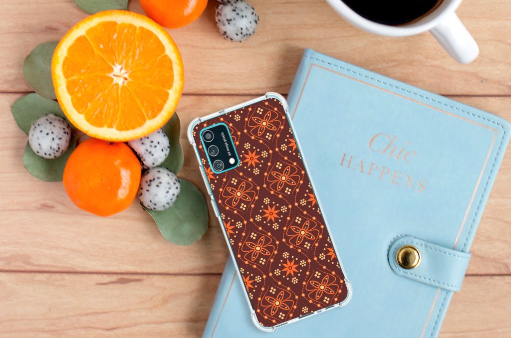 Samsung Galaxy M02s | A02s Doorzichtige Silicone Hoesje Batik Brown B2C Telecom