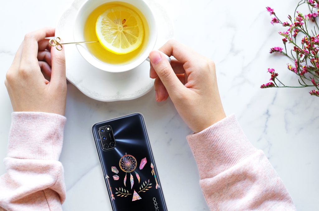 OPPO A52 | A72 Telefoonhoesje met Naam Boho Dreamcatcher B2C Telecom