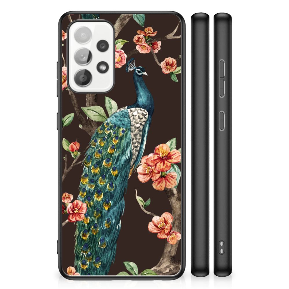 Samsung Galaxy A52 | A52s (5G/4G) Dierenprint Telefoonhoesje Pauw met Bloemen