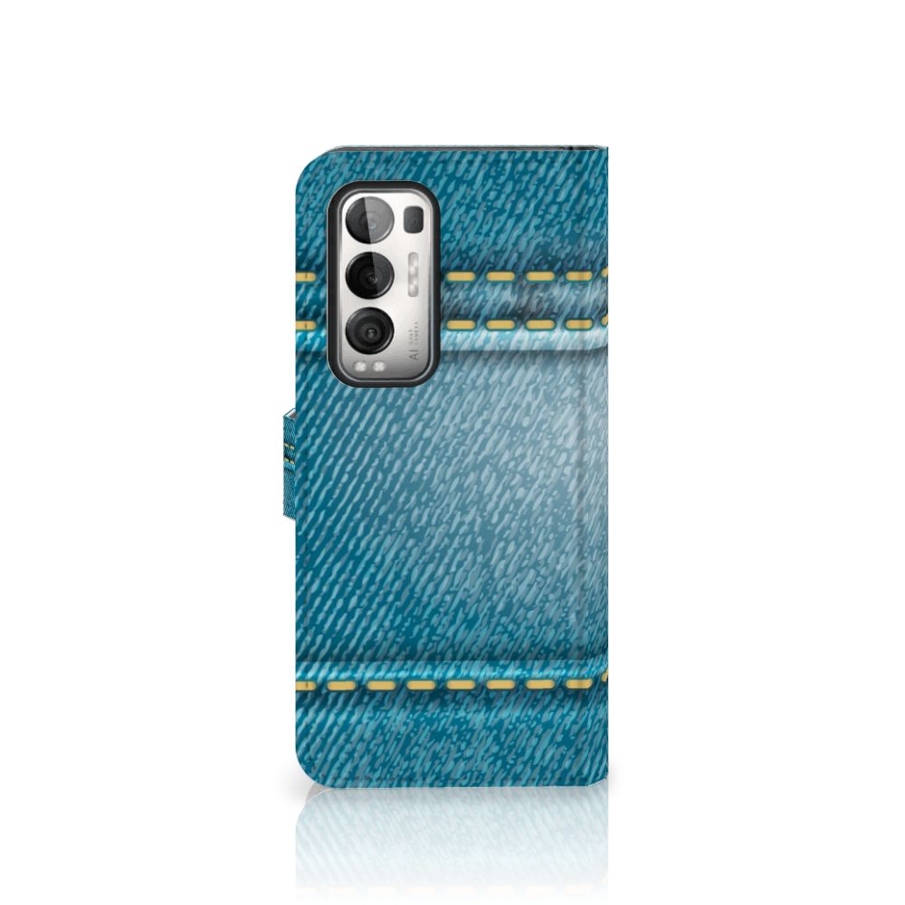 OPPO Find X3 Neo 5G Wallet Case met Pasjes Jeans