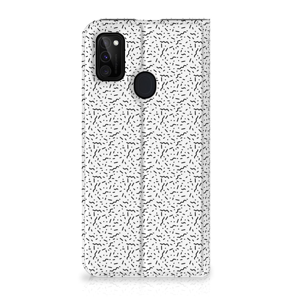 Samsung Galaxy M30s | M21 Hoesje met Magneet Stripes Dots - B2C Telecom