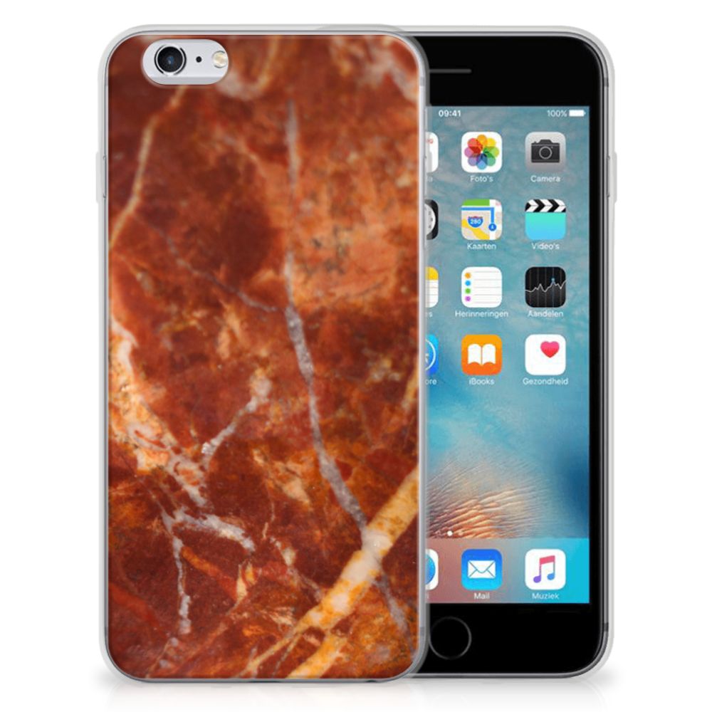 Apple iPhone 6 | 6s TPU Siliconen Hoesje Marmer Bruin