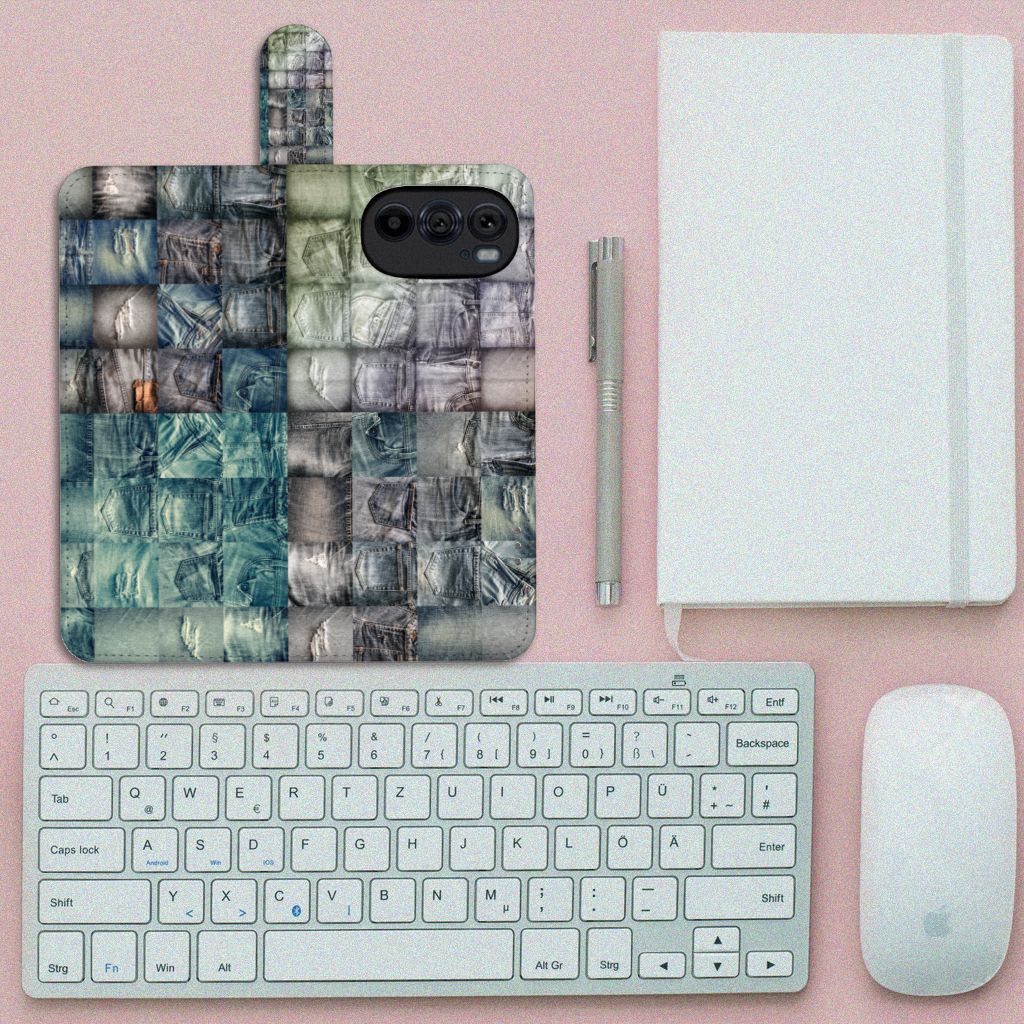 Wallet Case met Pasjes Motorola Edge 30 Pro Spijkerbroeken