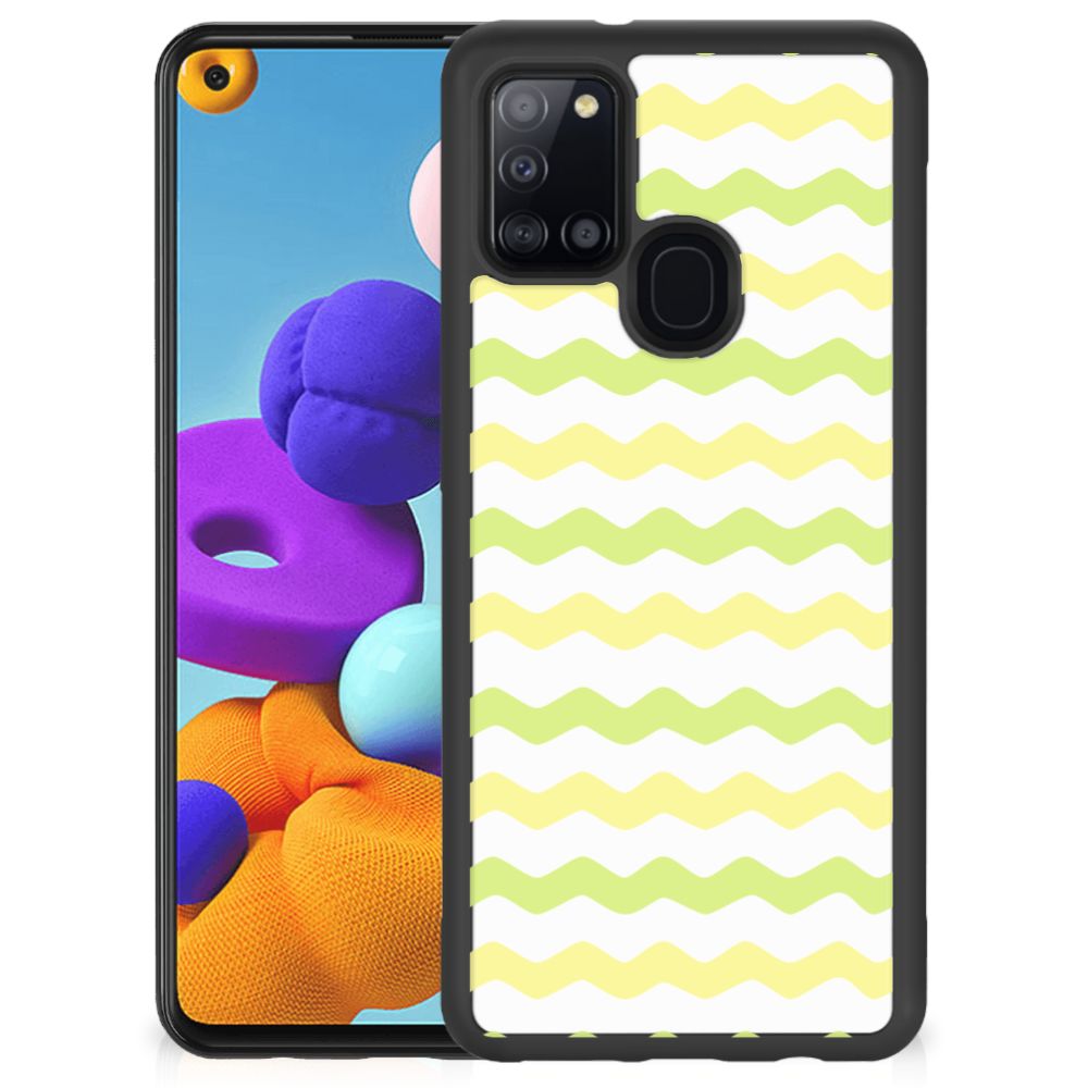 Samsung Galaxy A21s Bumper Case Waves Yellow