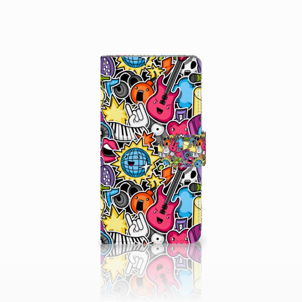 Samsung Galaxy J7 2016 Wallet Case met Pasjes Punk Rock