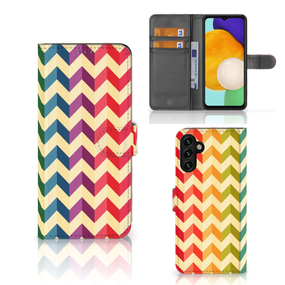 Samsung Galaxy A04s | Samsung Galaxy A13 5G Telefoon Hoesje Zigzag Multi Color