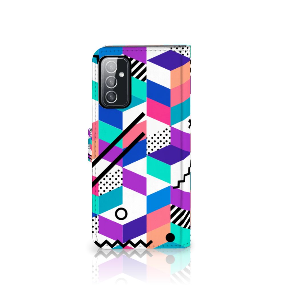 Samsung Galaxy M52 Book Case Blokken Kleurrijk