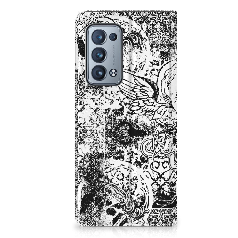 Mobiel BookCase OPPO Reno 6 Pro Plus 5G Skulls Angel - B2C Telecom