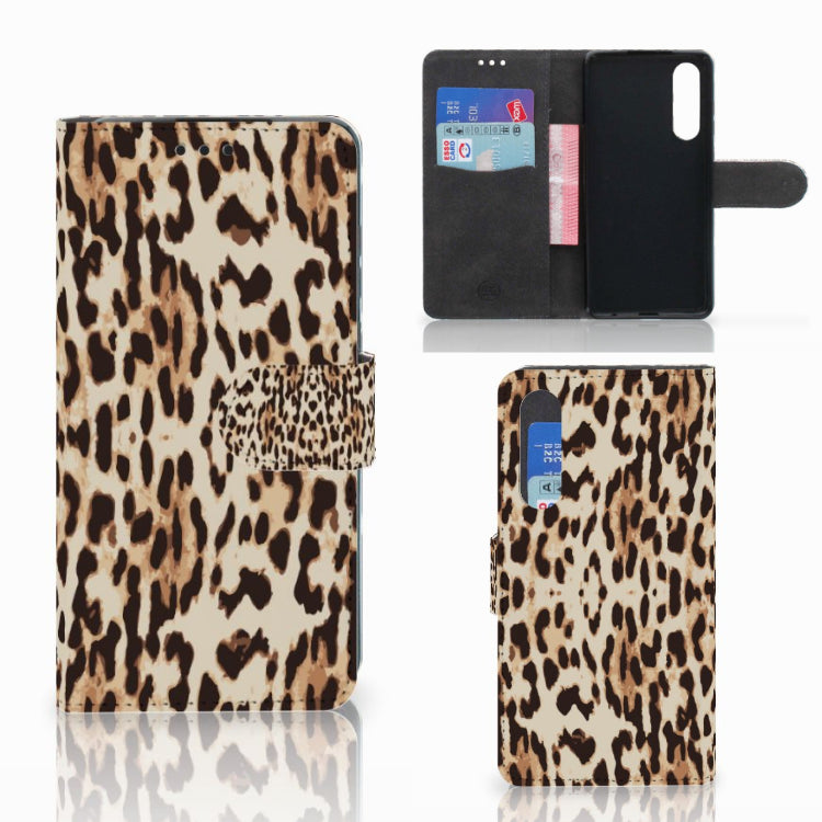 Huawei P30 Telefoonhoesje met Pasjes Leopard