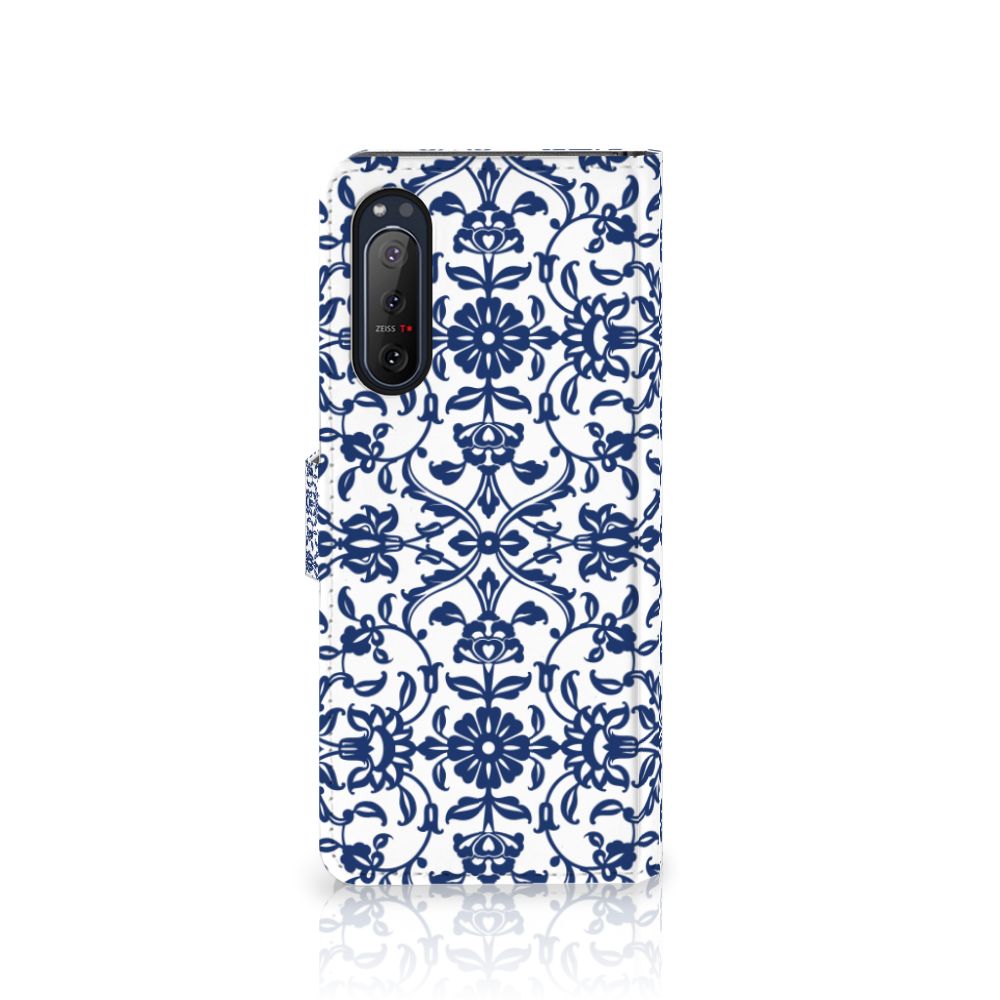 Sony Xperia 5II Hoesje Flower Blue