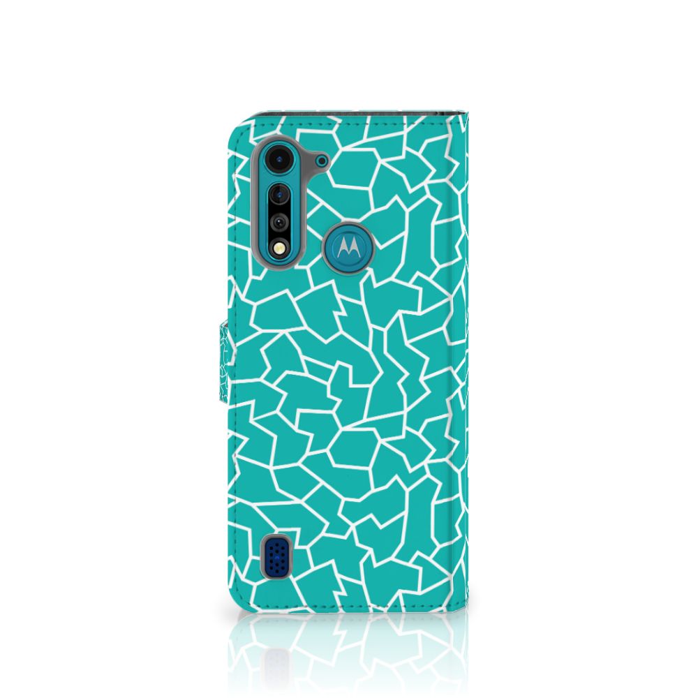 Motorola G8 Power Lite Hoesje Cracks Blue