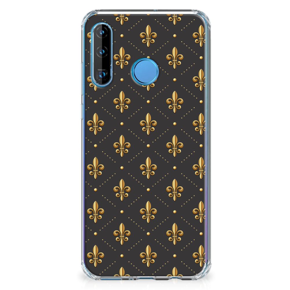 Huawei P30 Lite Doorzichtige Silicone Hoesje Franse Lelie