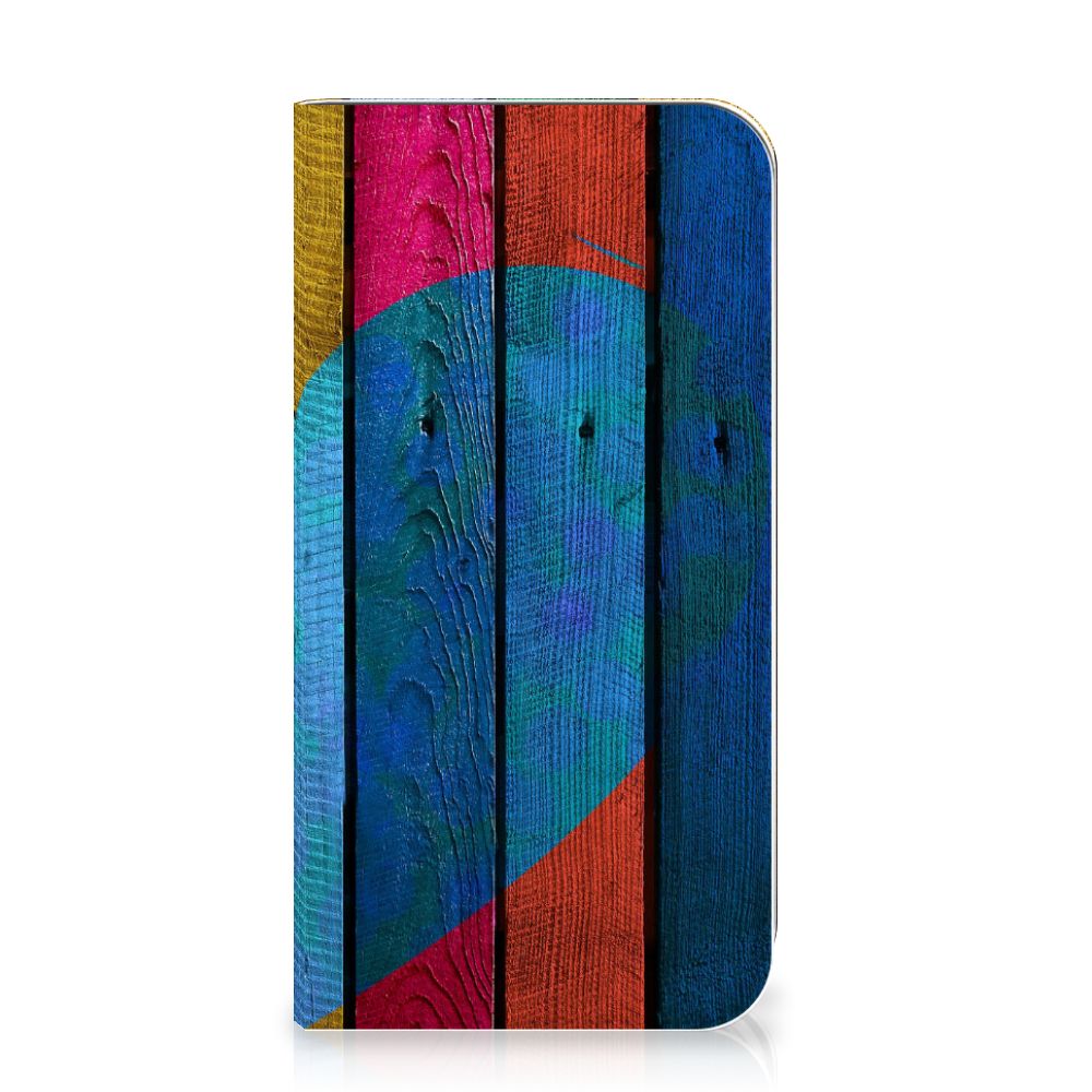 Apple iPhone 11 Pro Book Wallet Case Wood Heart - Cadeau voor je Vriend