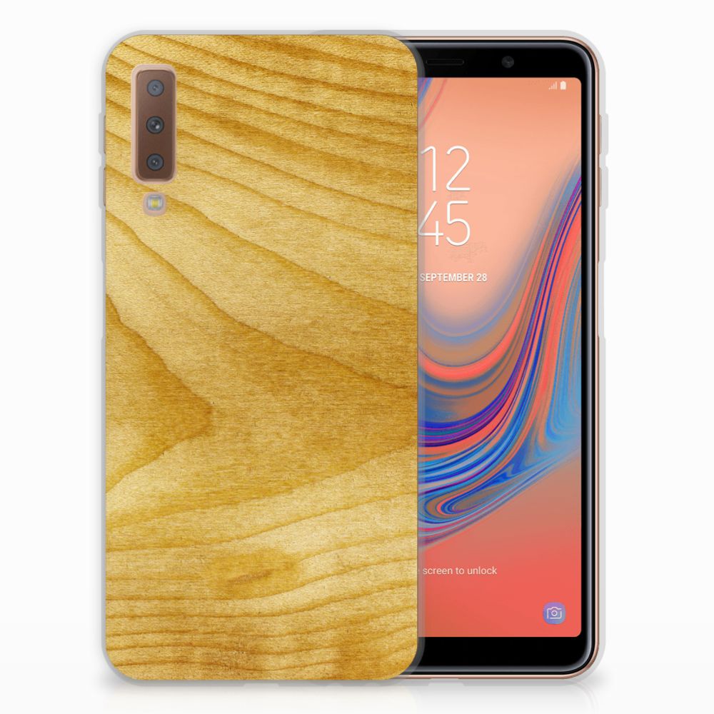 Samsung Galaxy A7 (2018) Bumper Hoesje Licht Hout