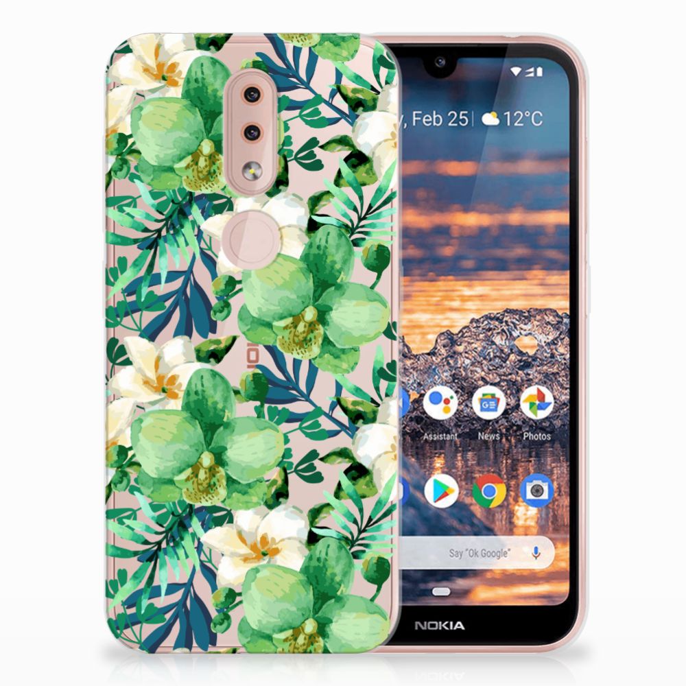 Nokia 4.2 TPU Case Orchidee Groen