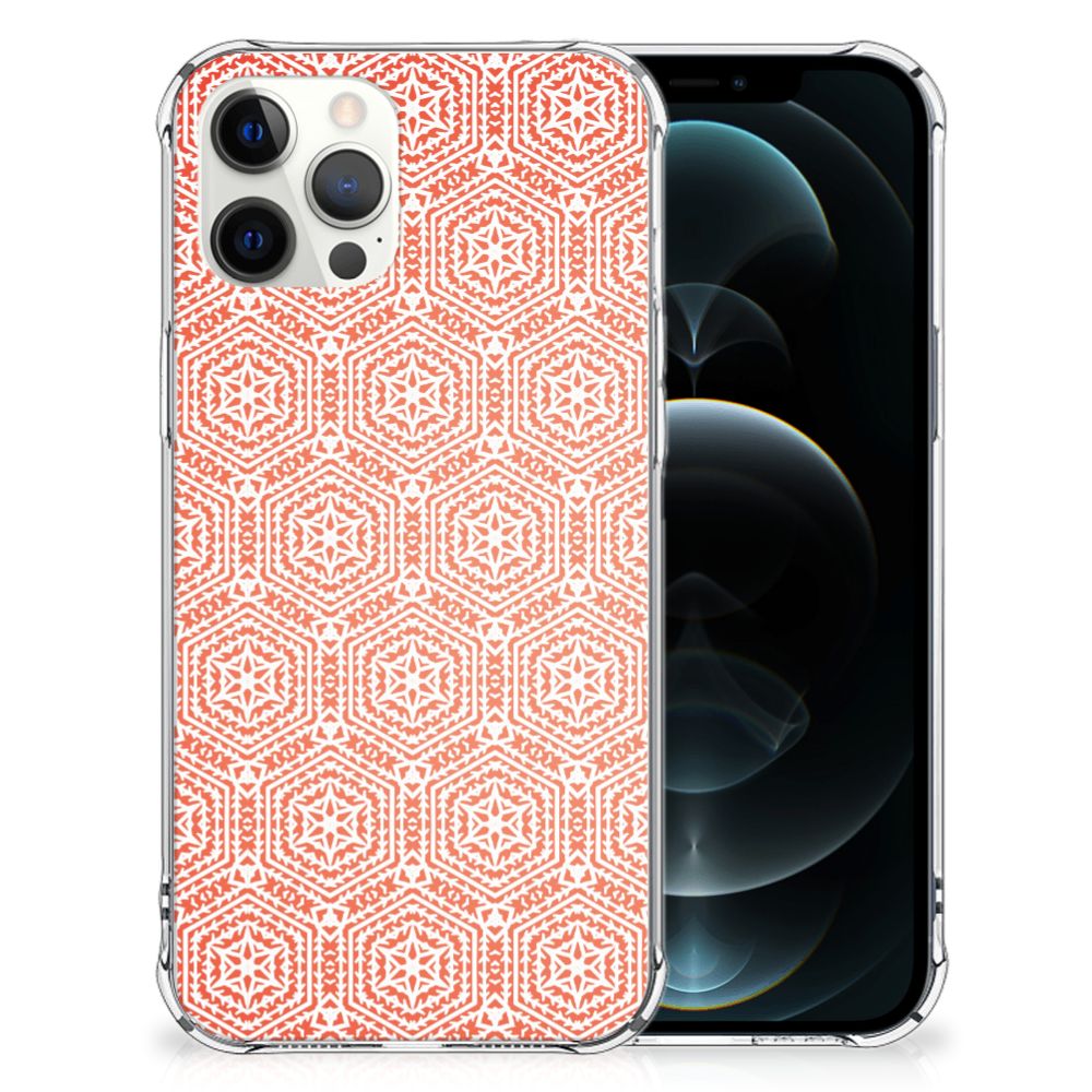 iPhone 12 Pro Max Doorzichtige Silicone Hoesje Pattern Orange B2C Telecom