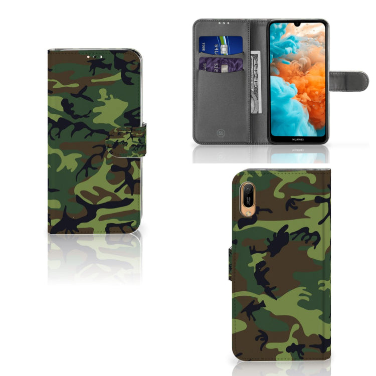 Huawei Y6 (2019) Telefoon Hoesje Army Dark