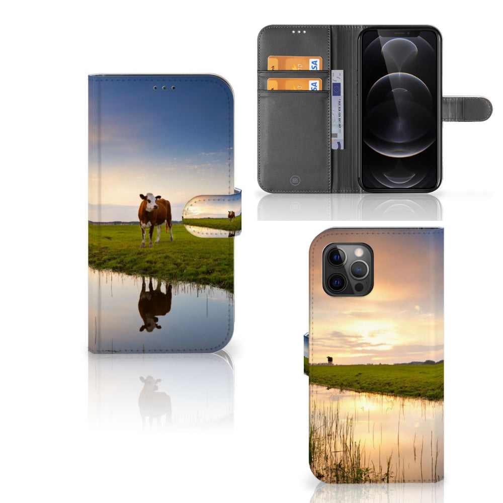 Apple iPhone 12 Pro Max Telefoonhoesje met Pasjes Koe