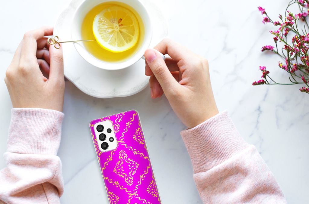 Siliconen Hoesje Samsung Galaxy A33 5G Barok Roze B2C Telecom