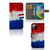 iPhone 14 Plus Bookstyle Case Nederland met artistieke Nederlandse vlag ontwerp en pasjes compartiment