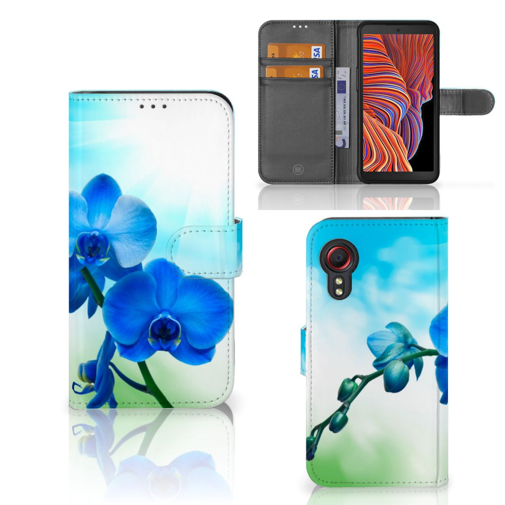 Samsung Galaxy Xcover 5 Hoesje Orchidee Blauw - Cadeau voor je Moeder