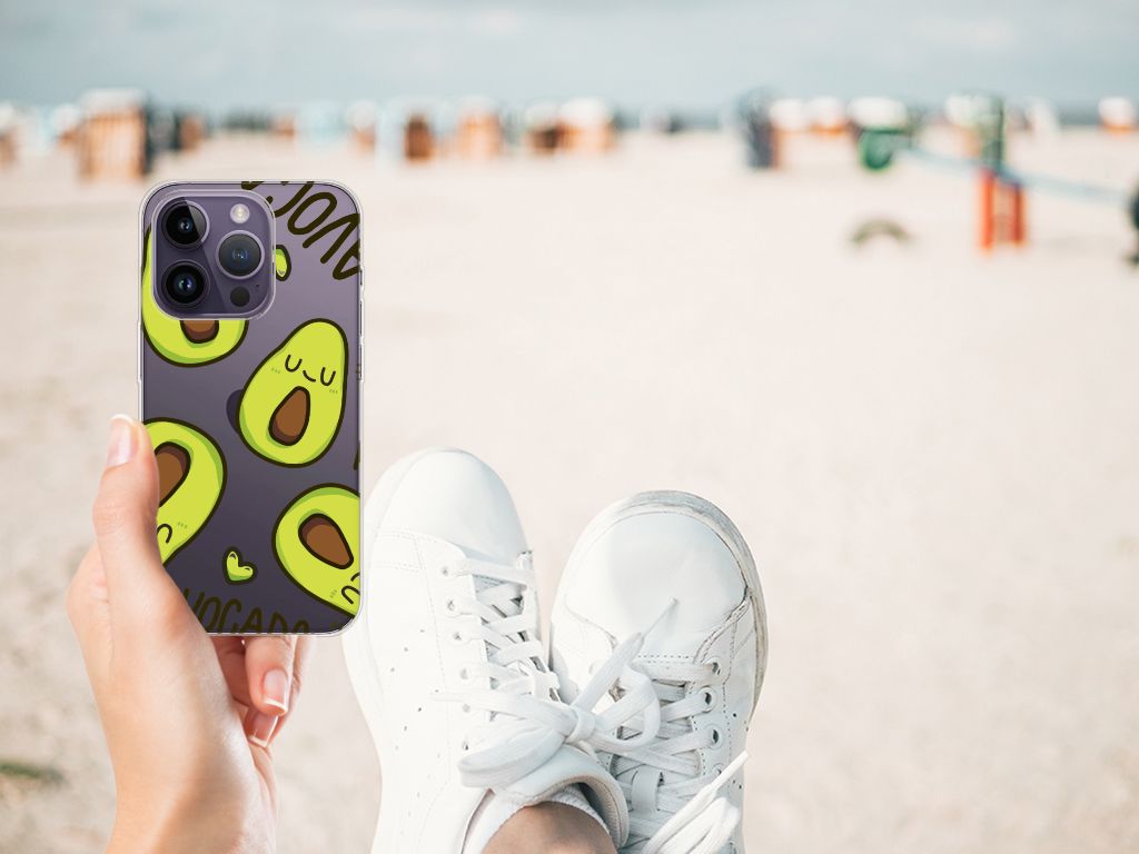 Apple iPhone 14 Pro Telefoonhoesje met Naam Avocado Singing B2C Telecom