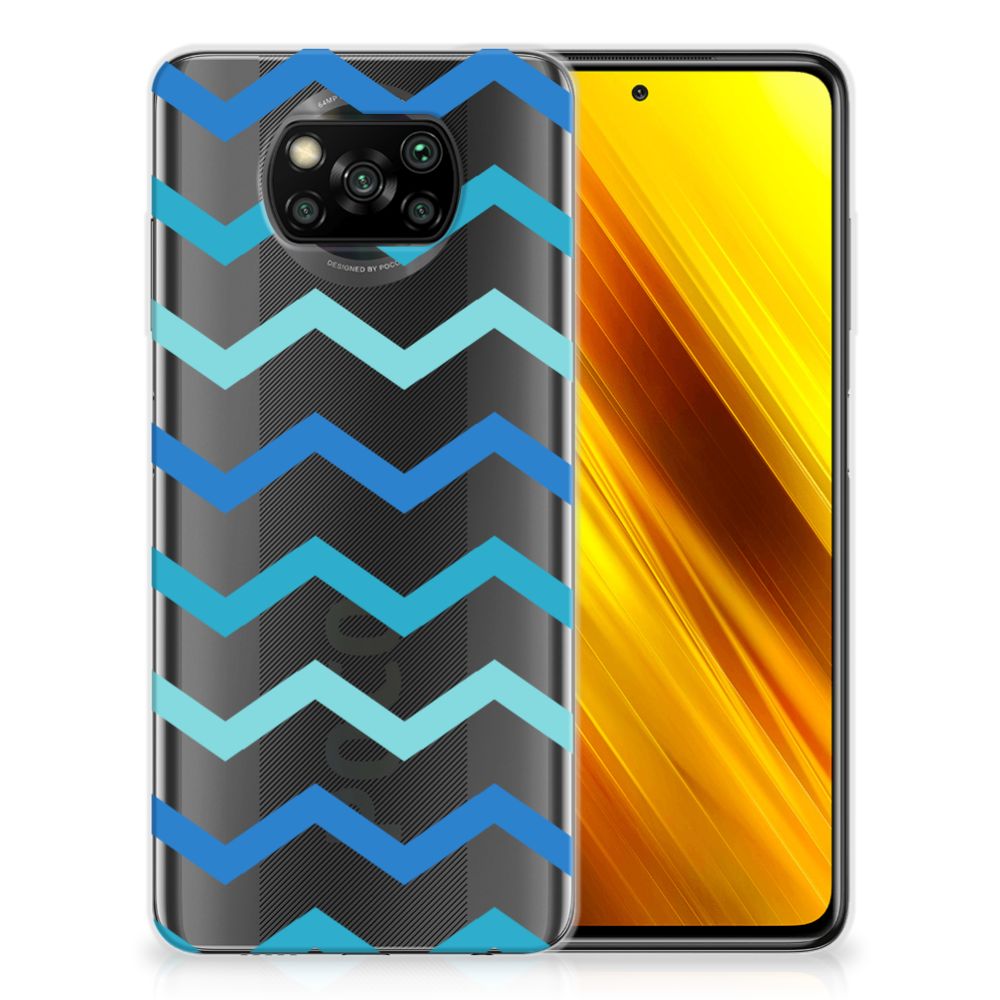 Xiaomi Poco X3 | Poco X3 Pro TPU bumper Zigzag Blauw B2C Telecom