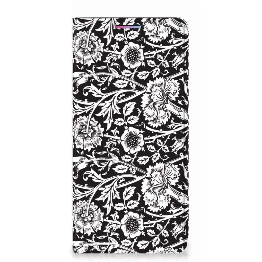Motorola Moto G60s Smart Cover Black Flowers - B2C Telecom