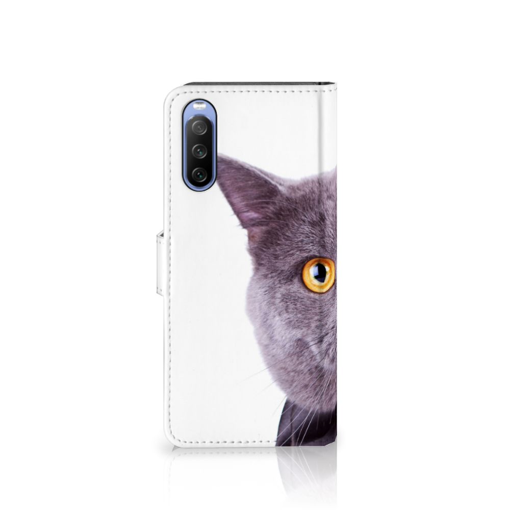 Sony Xperia 10 III Telefoonhoesje met Pasjes Kat