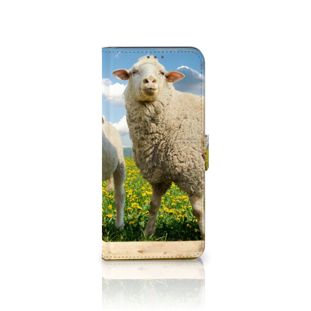 Samsung Galaxy S21 Plus Telefoonhoesje met Pasjes Schaap en Lammetje