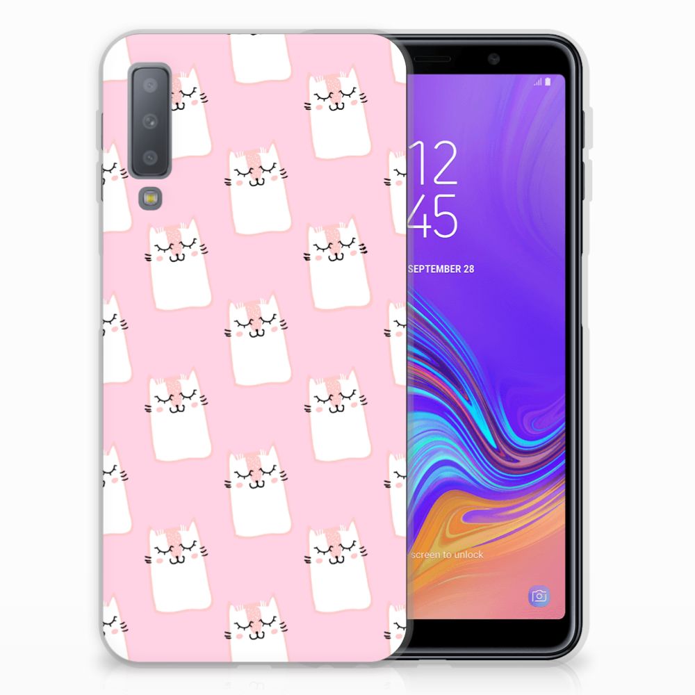 Samsung Galaxy A7 (2018) TPU Hoesje Sleeping Cats