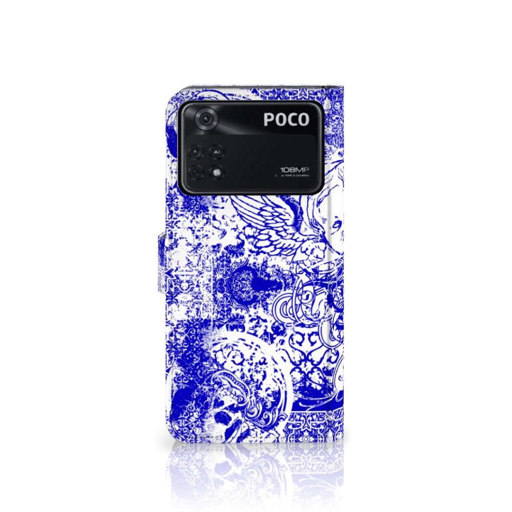 Telefoonhoesje met Naam Xiaomi Poco X4 Pro 5G Angel Skull Blauw