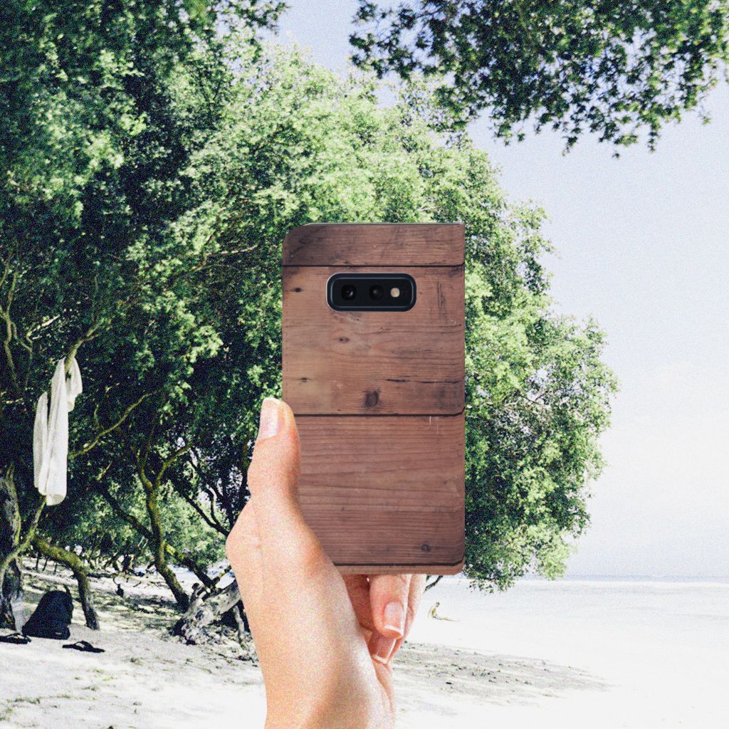 Samsung Galaxy S10e Book Wallet Case Old Wood