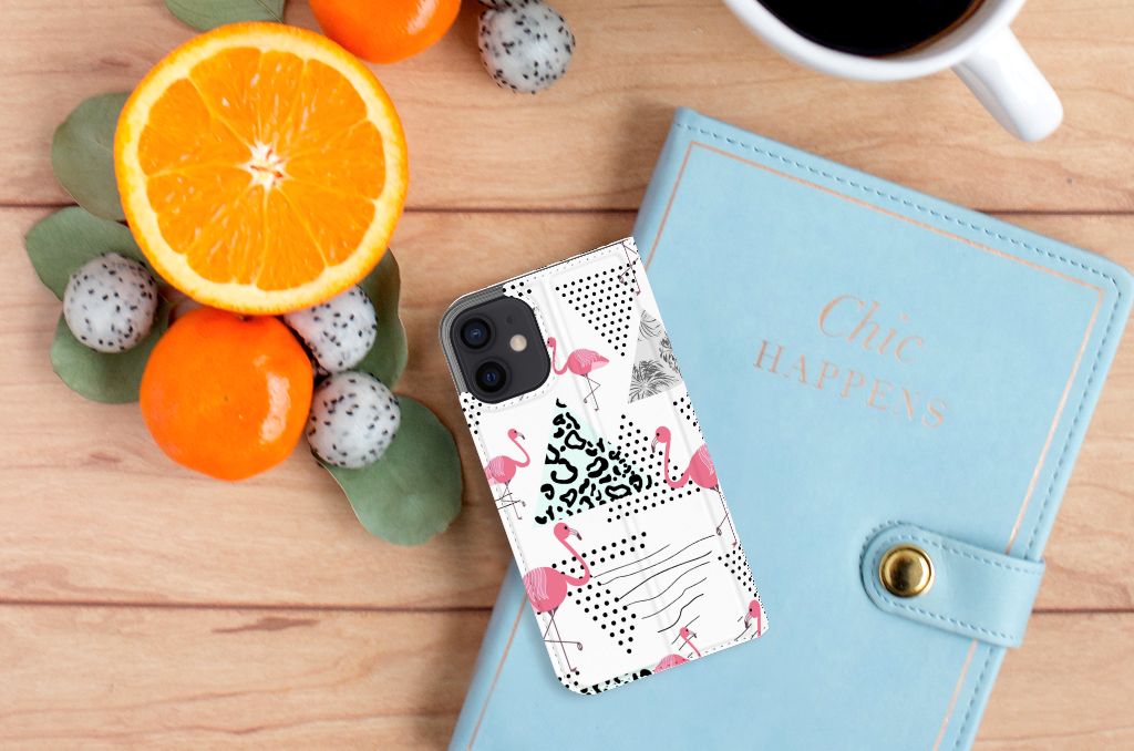 iPhone 12 Mini Hoesje maken Flamingo Triangle - B2C Telecom