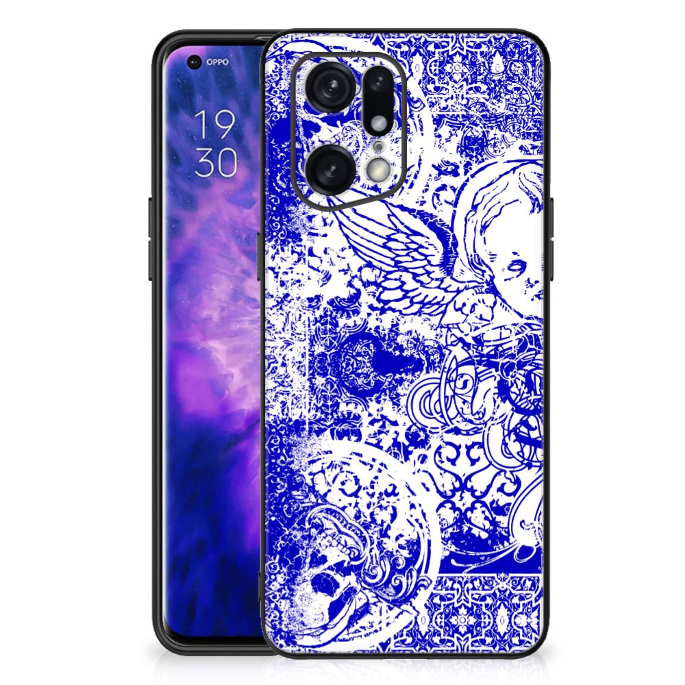 Telefoonhoesje OPPO Find X5 Pro Angel Skull Blauw