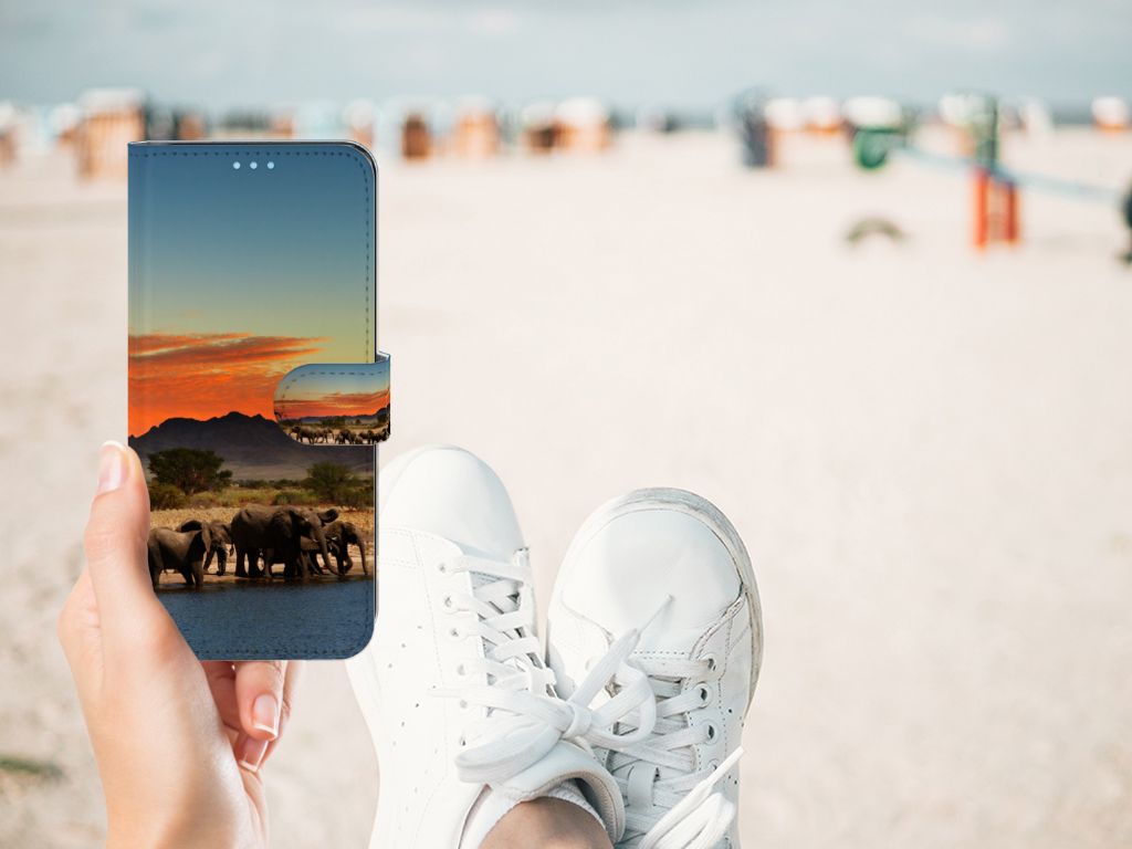 OPPO A74 4G Telefoonhoesje met Pasjes Olifanten