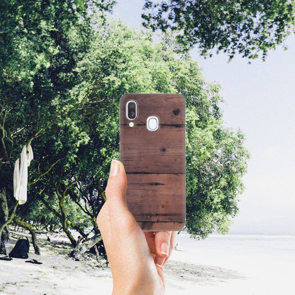 Samsung Galaxy A40 Bumper Hoesje Old Wood