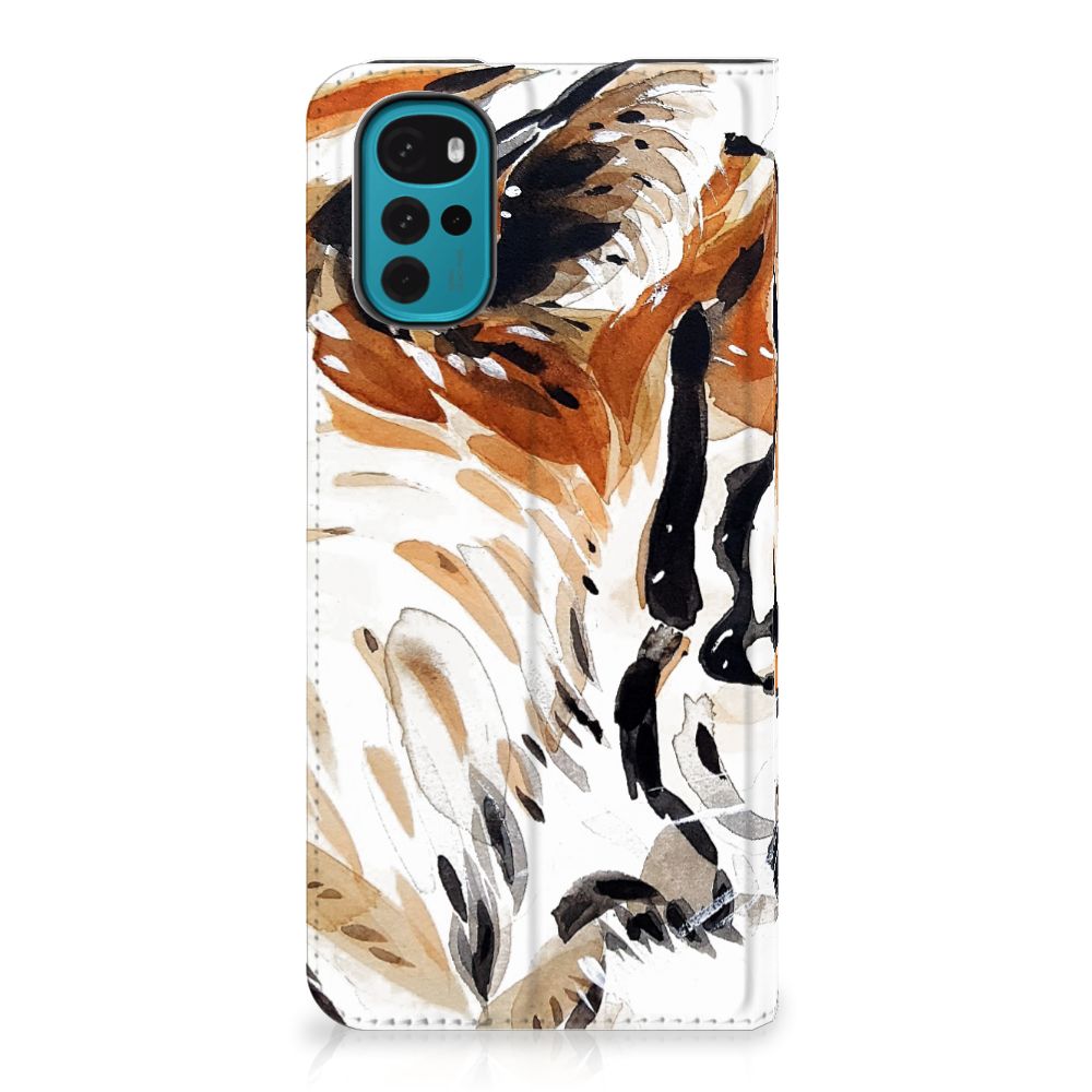 Bookcase Motorola Moto G22 Watercolor Tiger - B2C Telecom
