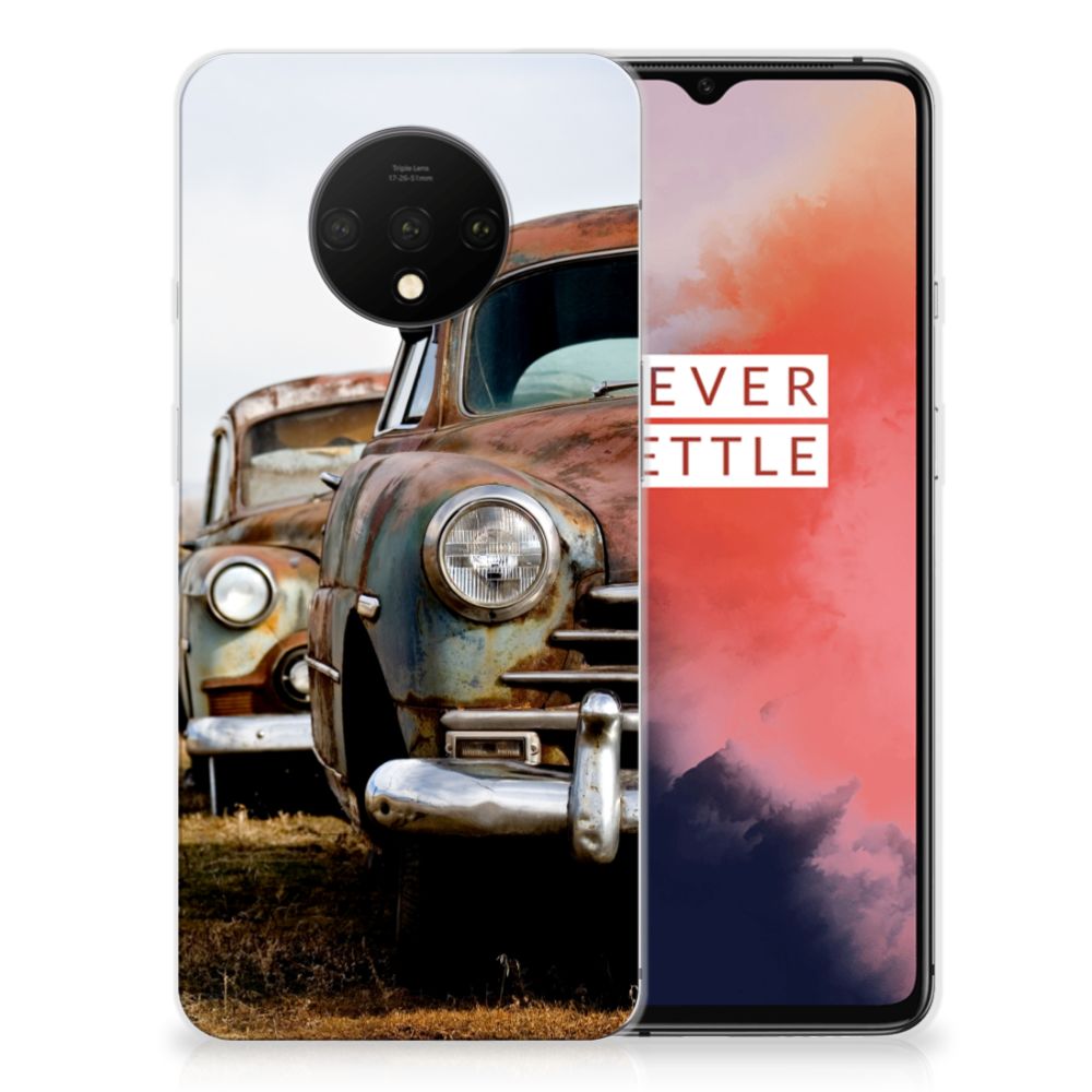 OnePlus 7T Siliconen Hoesje met foto Vintage Auto