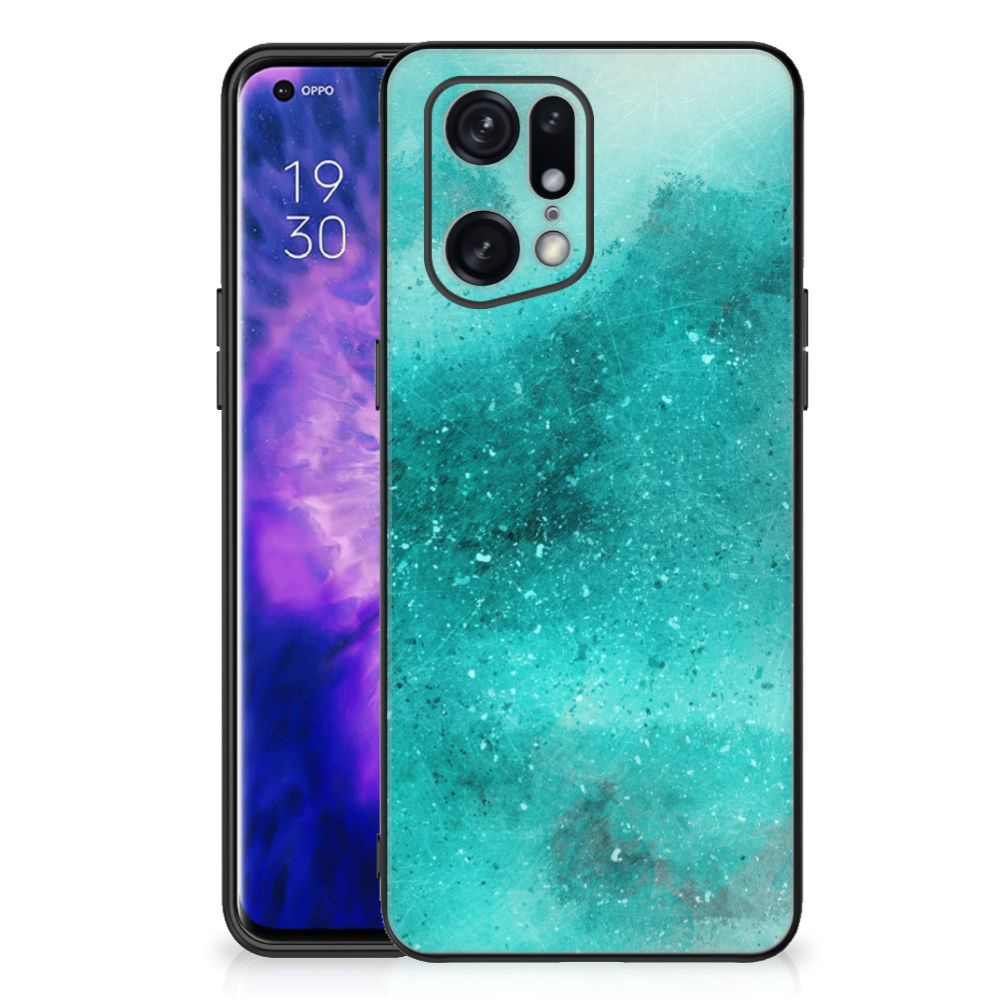 Kleurrijke Telefoonhoesje OPPO Find X5 Pro Painting Blue