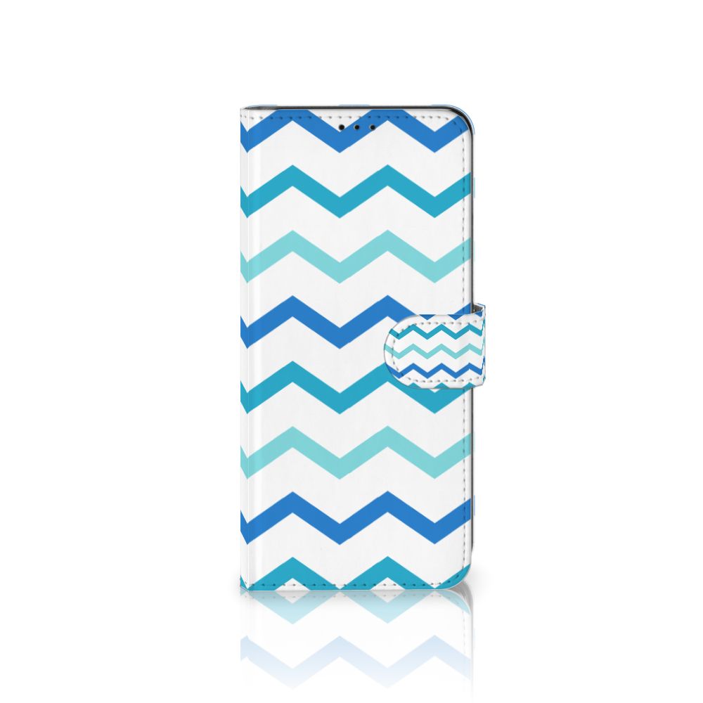 Samsung Galaxy S21 Ultra Telefoon Hoesje Zigzag Blauw